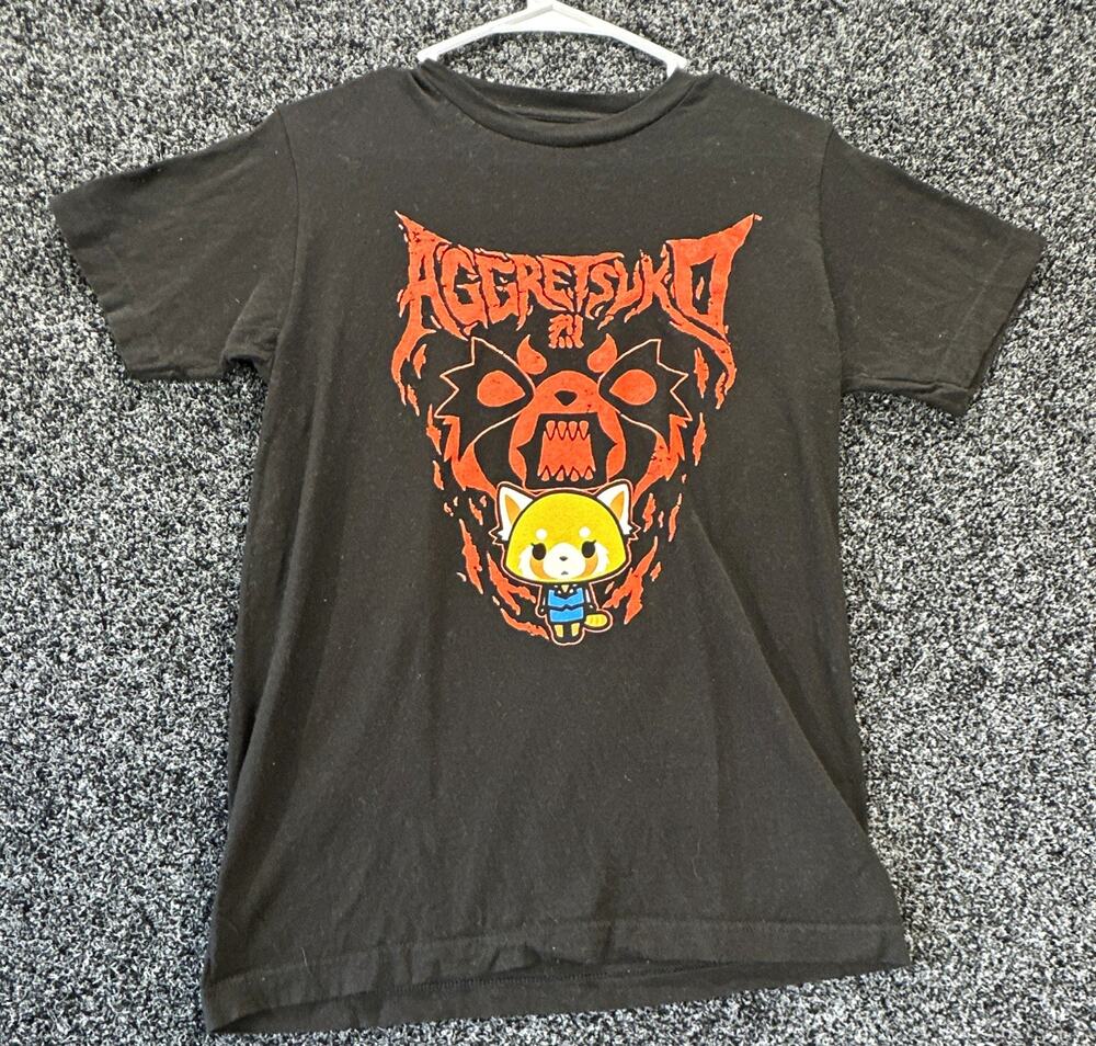Bioworld Aggretsuko by Sanrio Men's Black Graphic Crew Neck T-Shirt S